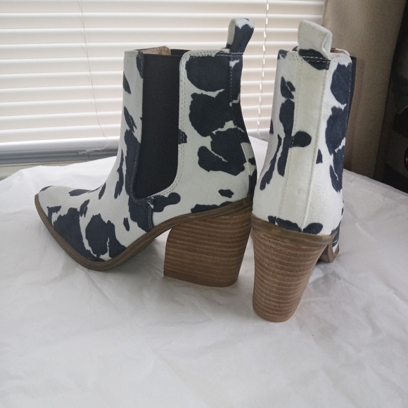 Cowhide western Kathaya style faux Suede shoe boot Size 8 - Picture 9 of 9